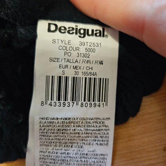 Navy blue shirt Desigual with colored designs - Picture 4 of 6